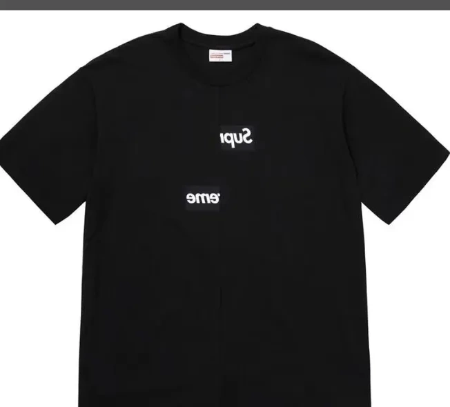 T-shirt white S-XL splicing misaligned disassembly and short 18FW sleeved and black 0803